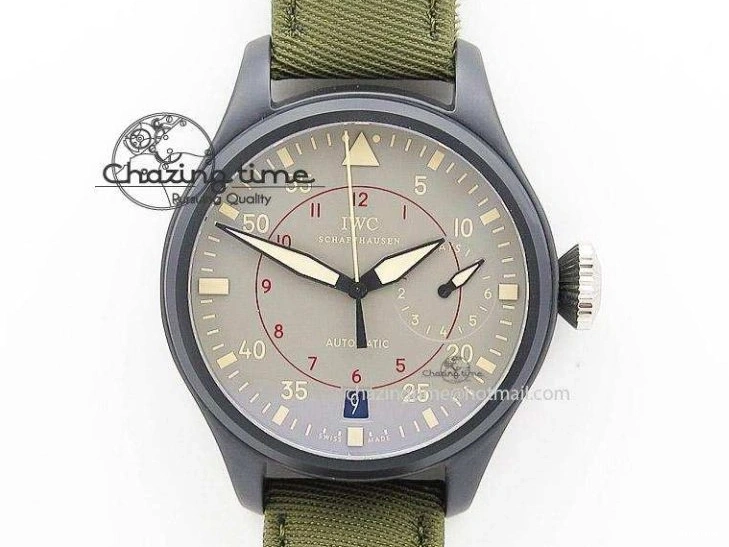 MIROTIME 0204 Cozy Pilot Chrono SS IW387802 V6F 1:1 Best Edition On Brown Leather Strap A 7323